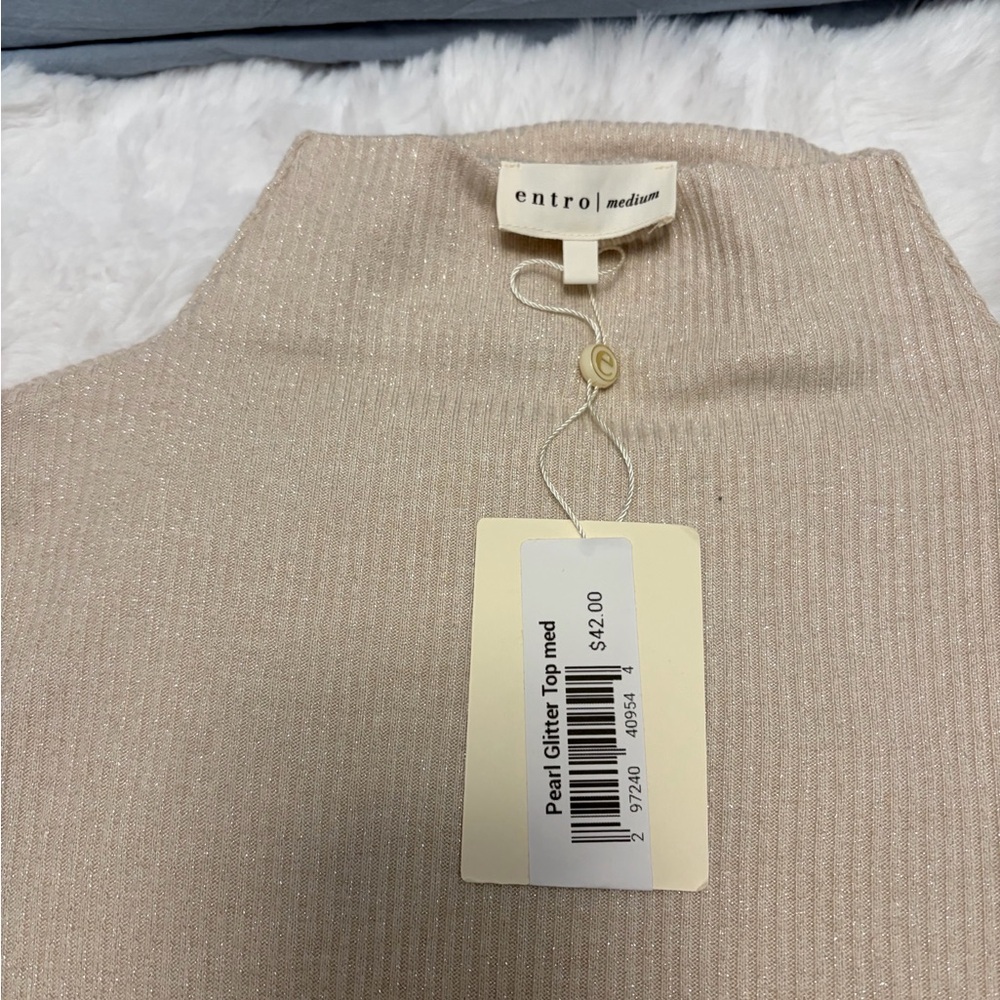 Entro Beige Shimmer Top